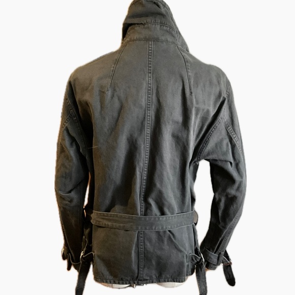 Isabel Marant Black Cotton with Black Leather Trim Biker Jacket size 1 pristine - Picture 3 of 15